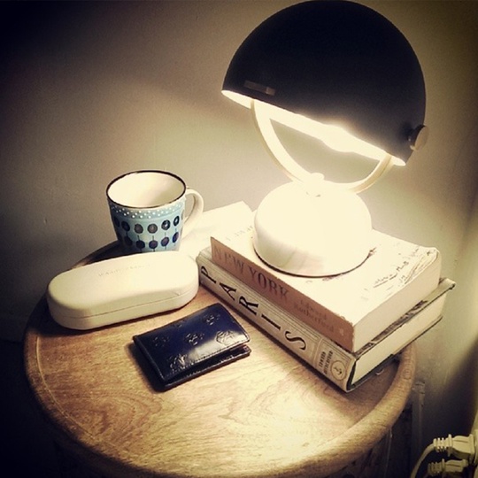 Настольная лампа черная с золотом Puff, 24*38 см