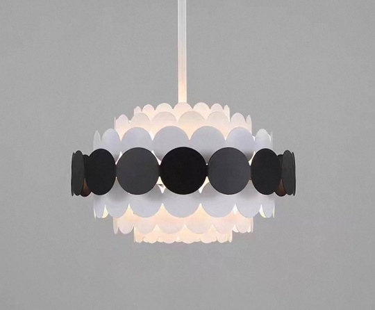 Люстра подвесная, черный, белый, ПММА, ADNAN 40*80, металл, G9