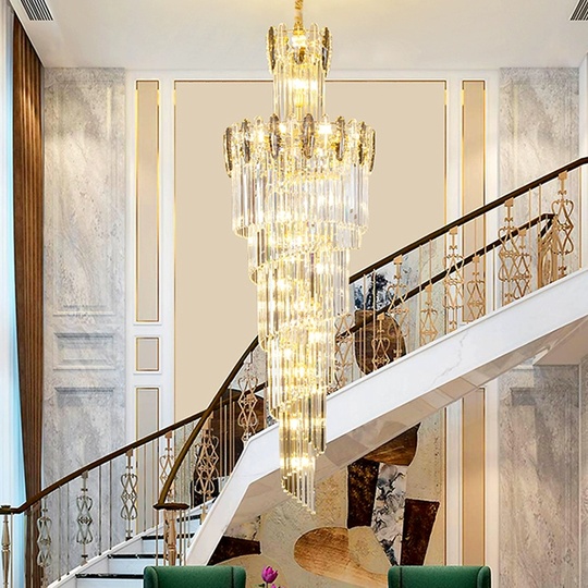 Люстра подвесная, золото, кристалл, PEACH 40*135 металл, E14.