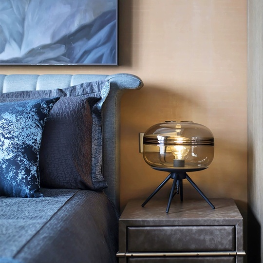 Настольная лампа DIERS 29*35, ясень, металл,  стекло, Е27.