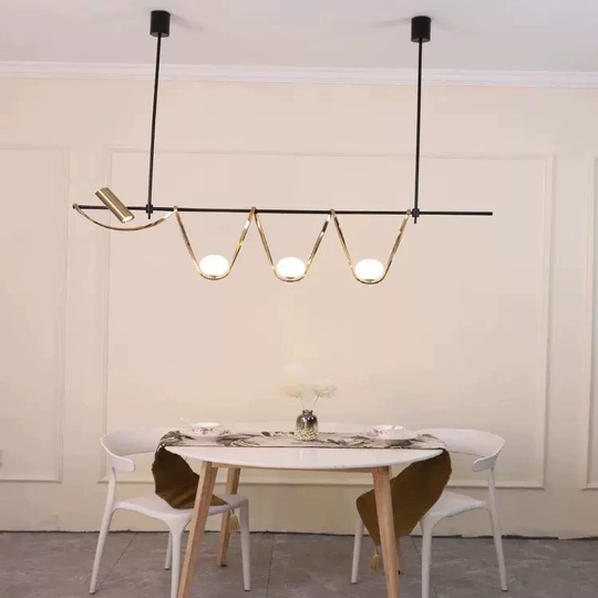 Люстра черная, бронза Elydran, металл, 180*40 см, стекло молочное, G9, GU10