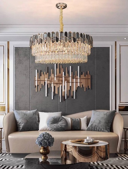 Люстра подвесная, дымчатый, медный, стекло, AYHAN 60*31, металл, E14.