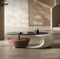 Дизайнерский журнальный стол Ausdy, светлый, современный дизайн, 138х70х37 см.