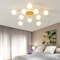 Люстра золотая Unevio, металл, стекло матовое, 80*17 см, светодиодная, LED, G9