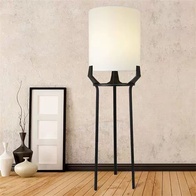 Торшер, черный, белый Lanton 48*164, светодиодный, E27, металл, ткань