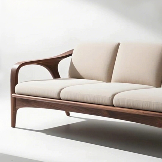 Прямой диван Deborah темный орех, ткань, 220*85*80 см