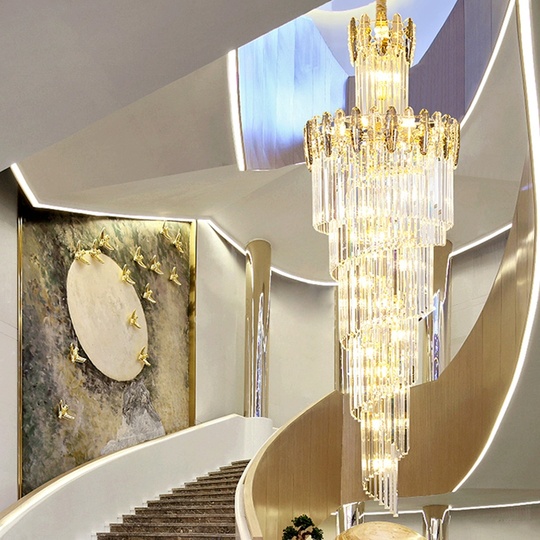 Люстра подвесная, золото, кристалл, PEACH 80*300 металл, E14.