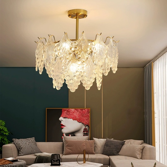 Люстра подвесная, медный, стекло, AYSUN 70*37, металл, E14.