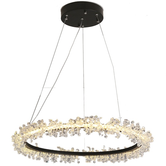 Люстра подвесная, черный, кристалл, WISE 40*120, металл, LED.