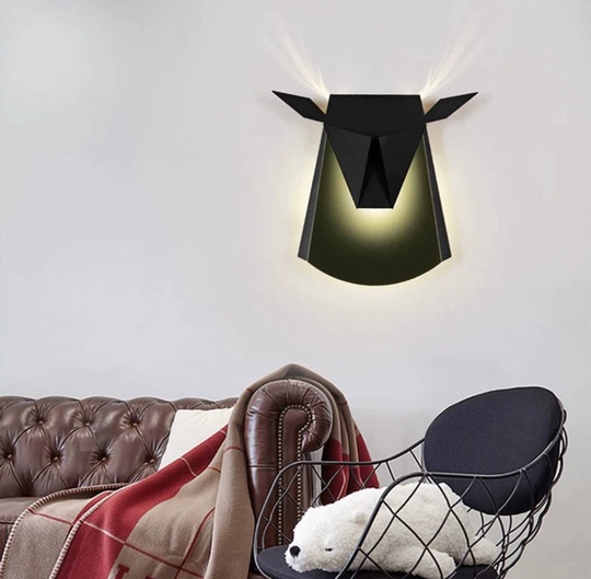 Настенный светильник, БРА GOKER 38*35, черный, металл, LED.