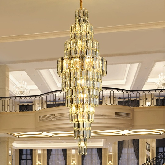 Люстра подвесная, золото, кристалл, FLASH 40*120 металл, E14.