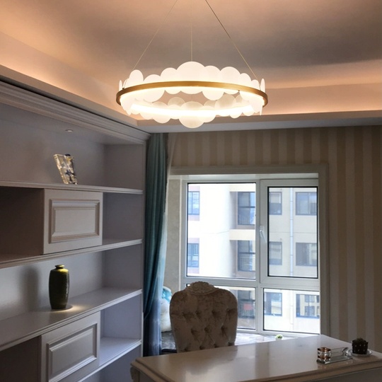 Люстра подвесная, золото, ПММА, REBECKA 60*16, металл, LED.