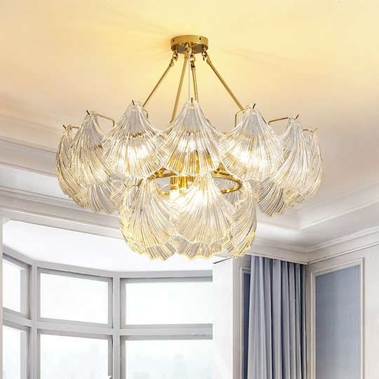 Люстра подвесная, медь, стекло, GUNEL 45*38, металл, Е14.