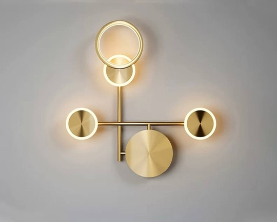 Настенный светильник, Бра, HAROLD 47*47, золотой, металл, LED.