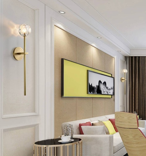 Настенный светильник, БРА, LEONNY 12*62, медный, металл, стекло, G9.