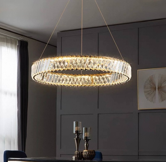 Люстра подвесная, медь, хрусталь, MASON 70*8 металл, LED