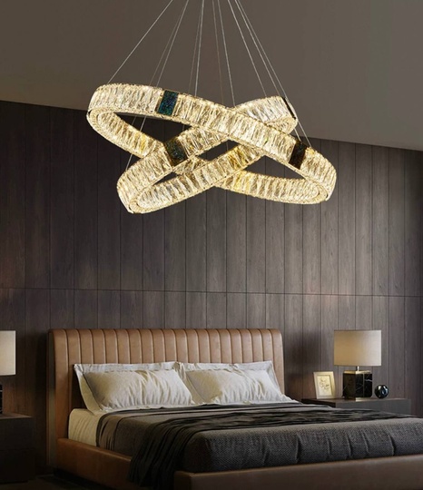 Люстра подвесная CAGLA 40*150 бронза, кристалл, металл, LED.