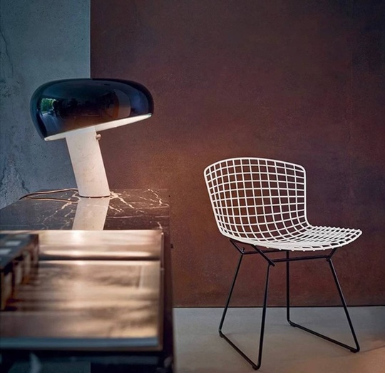 Настольная лампа GLAM 28*26, черный, белый, мрамор