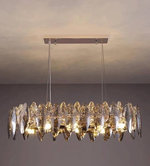 Подвесной светильник ADAK 80*18, золотой, стекло, металл,  Е14.