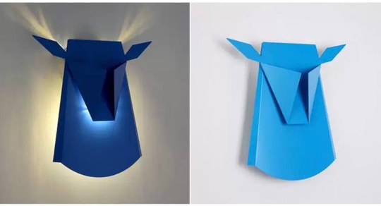 Настенный светильник, БРА GOKER 38*35, голубой, металл, LED.