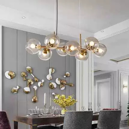 Люстра медная Zyntrix, металл, стекло прозрачное, 105*35 см, Е27