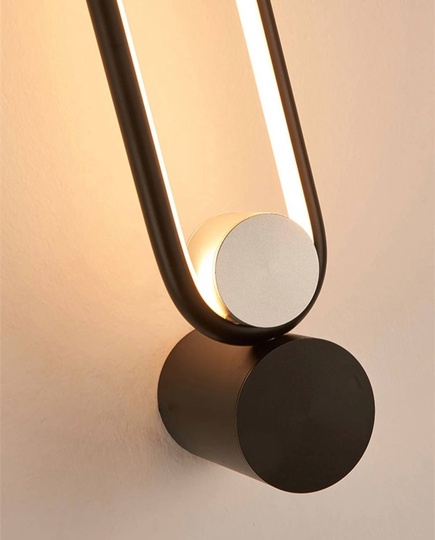 Настенный светильник, Бра, GEOFFREY 10*52, черный, металл, LED.