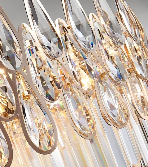 Люстра ASHU 100*28 золото, стекло, металл, Е14.