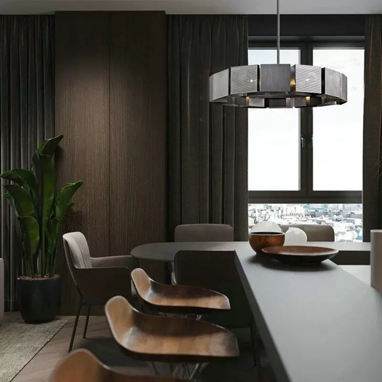 Светильник подвесной черный, матовое серебро Elyfrin, металл, трос 50 см, 80 *16 см, подвесная, G9, 5 Вт