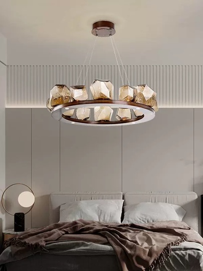 Люстра подвесная, красная бронза, стекло, AHAB 80*25, металл, LED