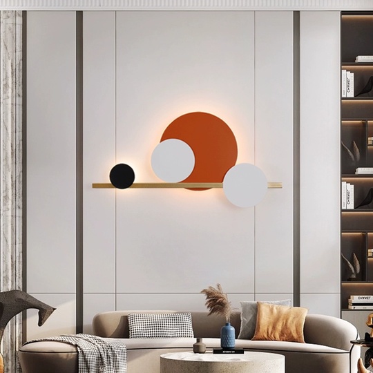 Настенный светильник, Бра MAX 120*58, оранжевый, белый, черный, медный, металл, LED.