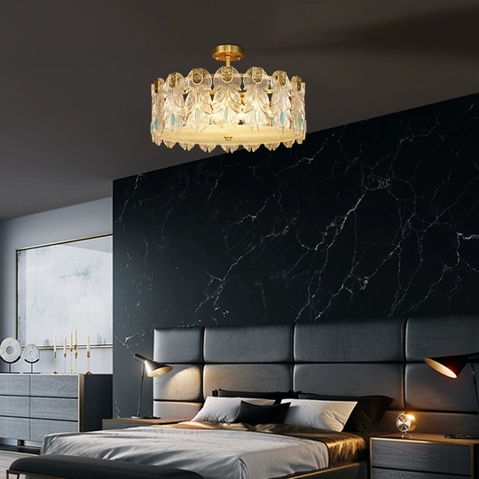 Потолочный светильник, золото, стекло, ARIELLE 65*23 металл, LED.