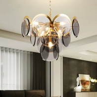 Люстра подвесная, бронза, ПММА, PATRICK 60*45 металл, E14.