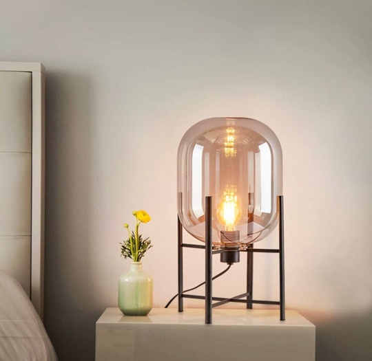 Настольная лампа CHAD 26*45, коньячный, металл, Е21.