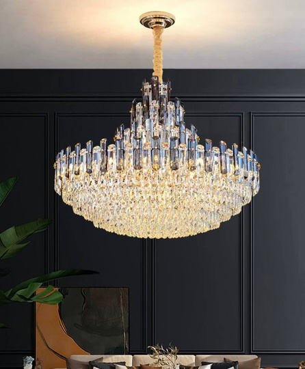 Люстра подвесная ERIS 60*52 золото, кристалл, металл, Е14.