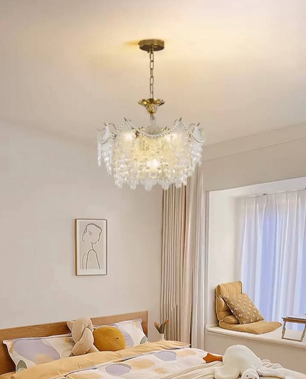 Люстра подвесная, медный, стекло, NEWSBRINGER 80*32, металл, E14.