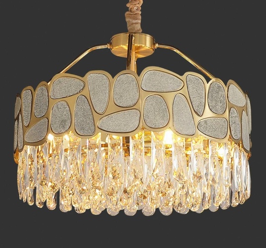 Люстра подвесная, медь, кристалл, GUNAY 75*42, металл, Е14.