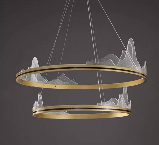 Люстра подвесная, медь, ПММА, ABBAS GOLD 60*80, металл, LED