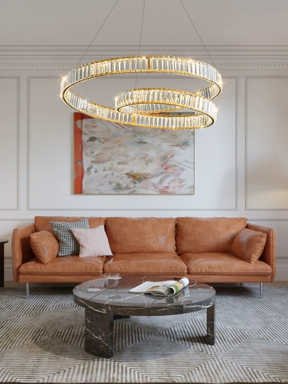 Люстра подвесная, бронза, хрусталь, ORION 80*18 металл, LED.