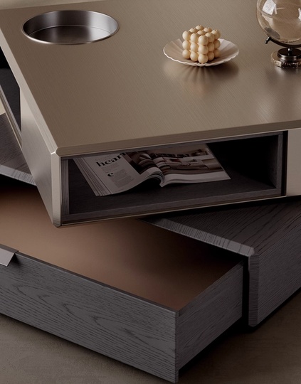 Дизайнерский журнальный стол Magic Cube, вращающийся, в современном стиле, 80х80х37 см.