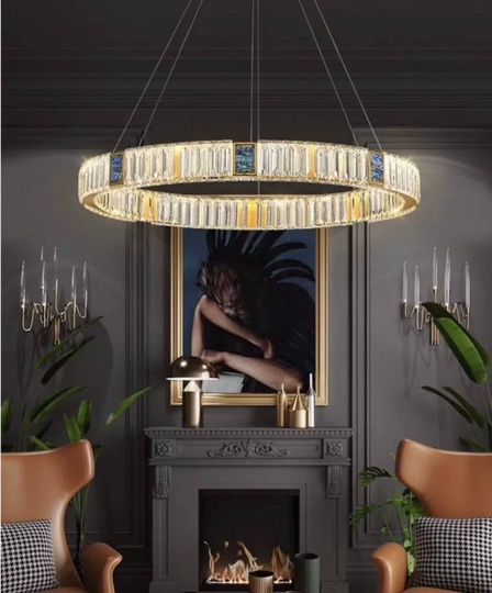 Люстра подвесная CEREN 20*150 золотой, хрусталь, металл, LED.