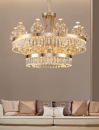 Подвесной светильник SULEYMAN 80*57, золотой, кристалл, металл,  LED.