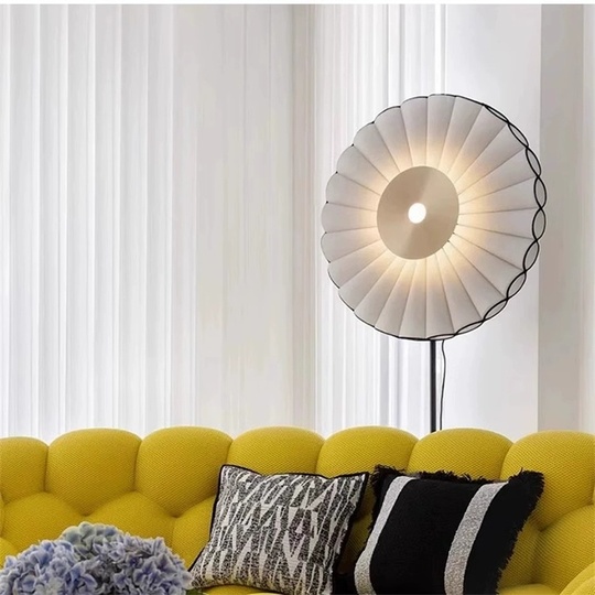 Торшер, белый, золото, Random White 75*175, LED, металл, ткань