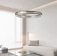 Люстра подвесная, черный, ПММА, ELIJAH 100*150, металл, LED