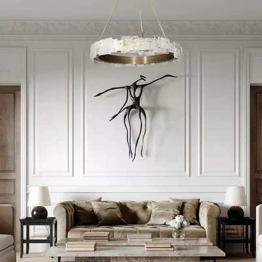 Светильник подвесной бронзовый Alveris, металл, трос 100 см, 80*18 см, LED