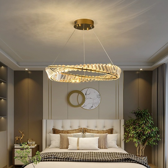 Люстра подвесная, золотой, кристалл, GLAMOROUS 60*10, металл, LED.