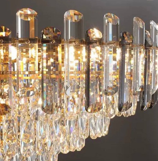 Люстра подвесная ALIM 60*46 золото, кристалл, металл, E14.