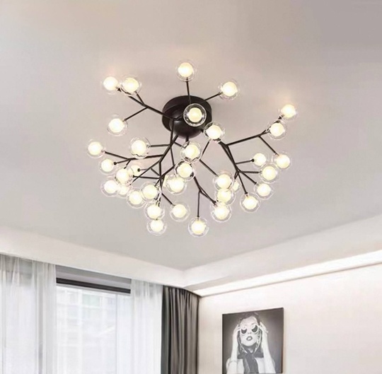 Люстра черная Elivor, металл, стекло, 80*45 см, G4