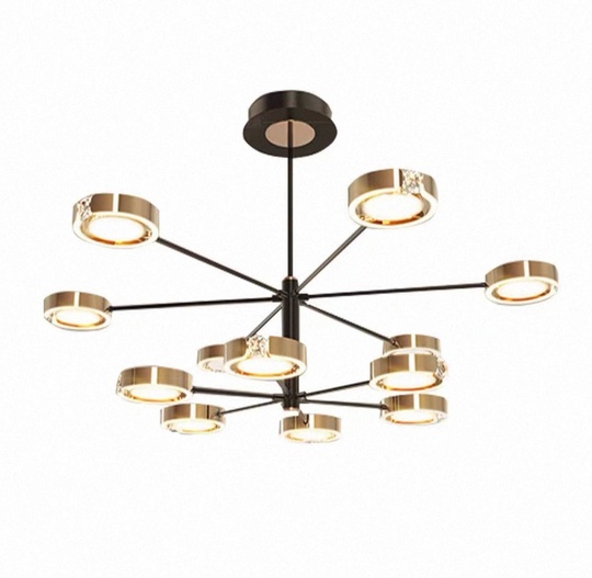 Люстра черная, золото Elixor, металл, 110*65 см, светодиодная, LED