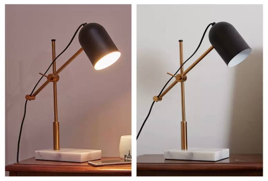 Настольная лампа MOVE 48*69, бронза, мрамор, металл.