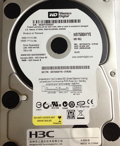 Жесткий диск WD RE2 WD7500AYYS 750GB 16MB SATA 3.0Gb/s 3.5″